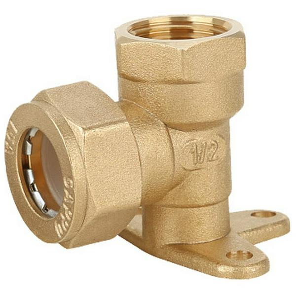 Угольник Gappo обжимной с креплением с внутренней резьбой 15 х 1/2"