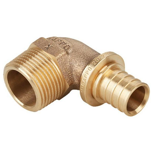 Угольник-переходник Gappo с наружной резьбой бронзовый 20-R 1/2"