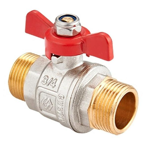 Кран шаровой латунный Ду 15 PN40 нр-нр, бабочка
