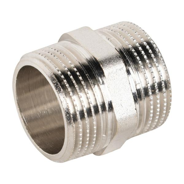 Ниппель прямой LD DN25 нр-нр, латунь никелированная (с биркой)