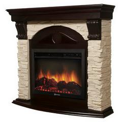 Изображение товара Портал Firelight Torre 30U (угловой) камень слоновая кость, шпон темный дуб