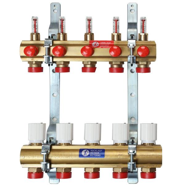 Узел коллекторный Giacomini сборный с расходомерами 1" x 3/4"E /3 , R553FZY043
