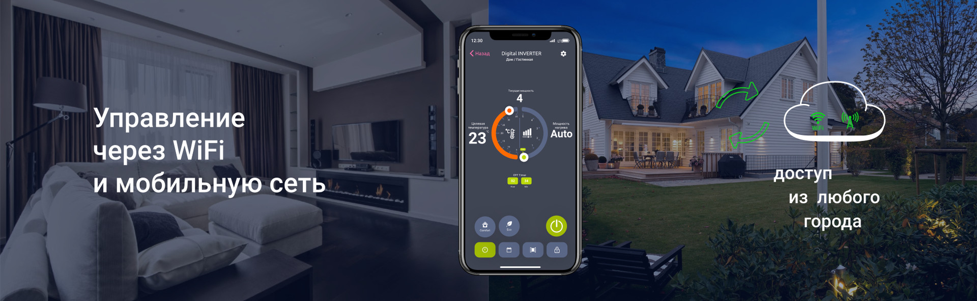 Управление через WiFi и мобильную сеть