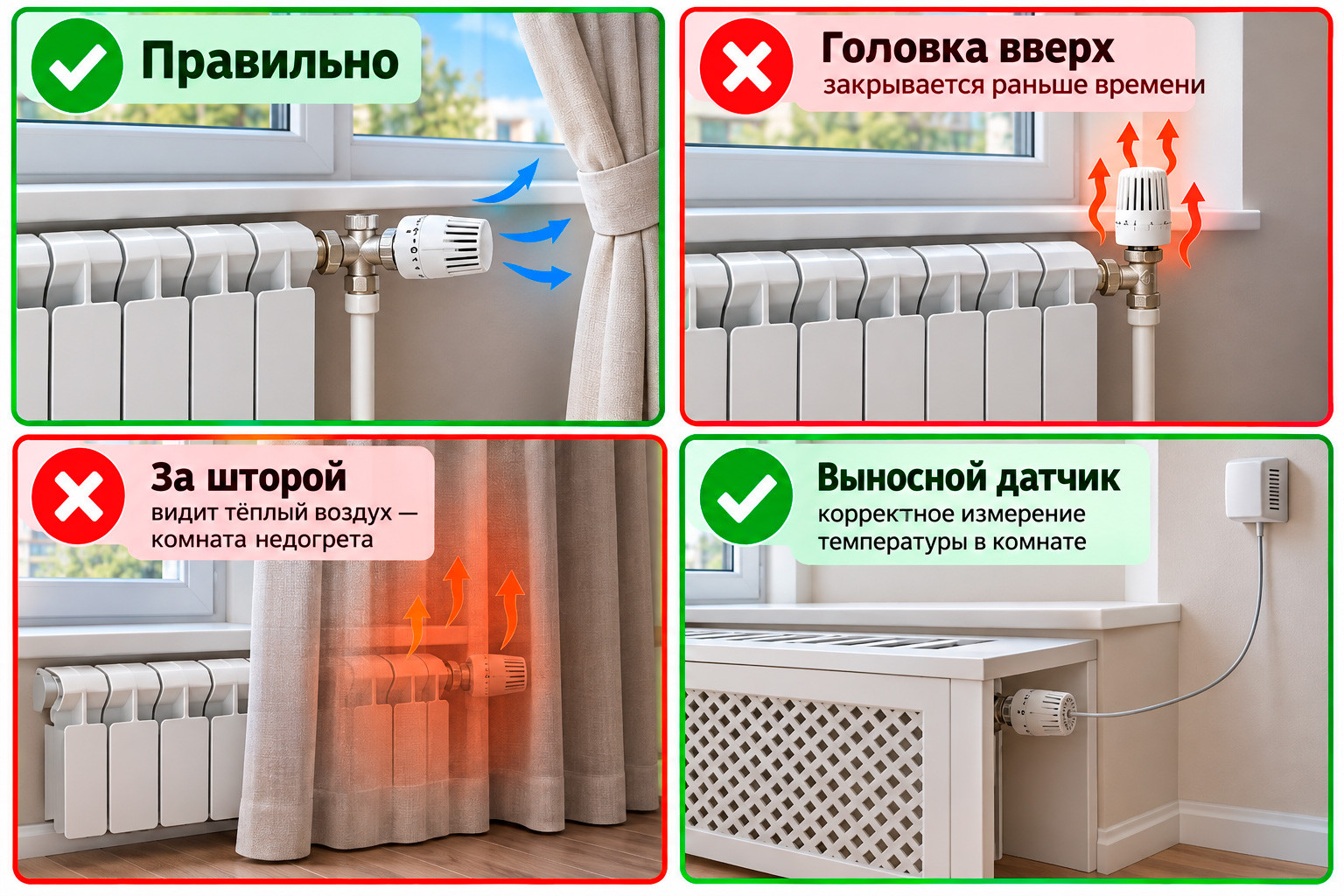 Как правильно установить термоголовку на радиатор и частые ошибки